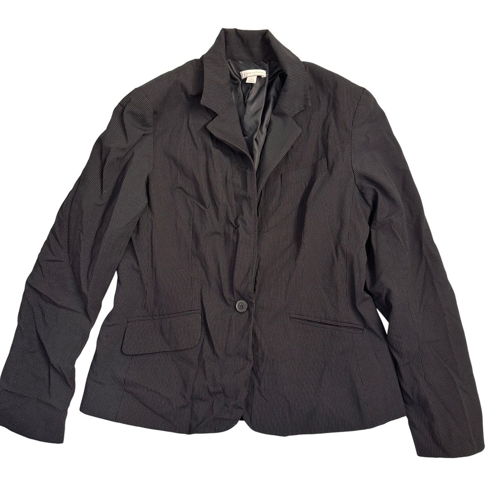 New York & Company Blazer Size 12 Black Pinstripe Career Office
